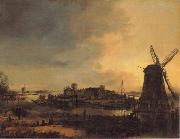 Aert van der Neer Landscape with a Mill Spain oil painting artist